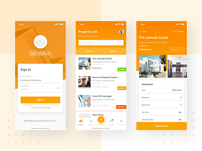 Property Rental App Design Concept apartment clear gradien house iphonex minimalism property rent simple ui uiux ux white