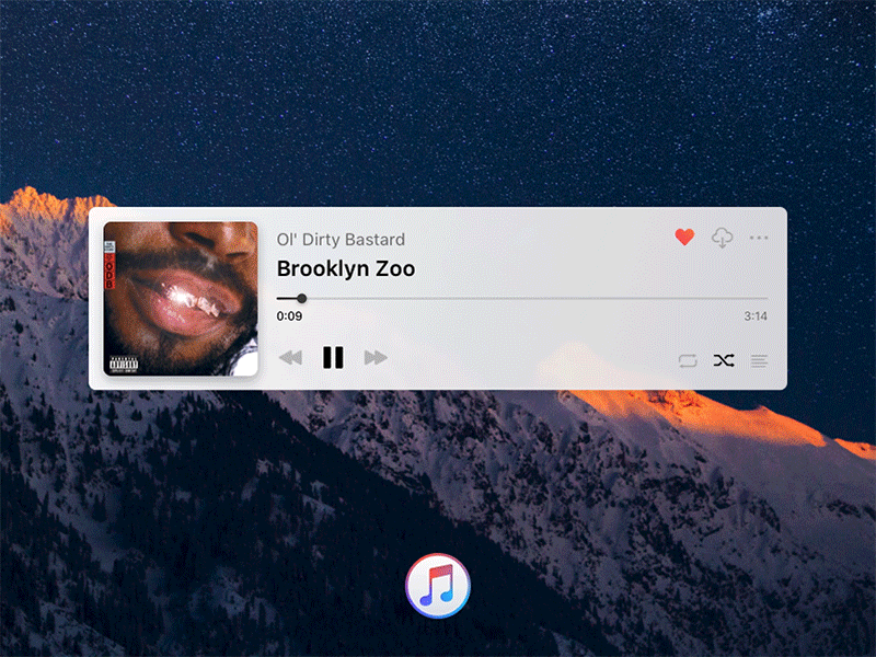 Music Player 𐄂 Daily UI 100daychallenge animation challenge dailyui design desktop fun inspiration interface itunes macos music music player principle sketch ui uichallenge ux