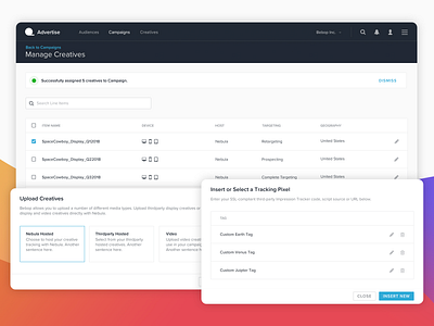 Media File Upload app cards dashboard design edit material minimal modal table ui upload ux web