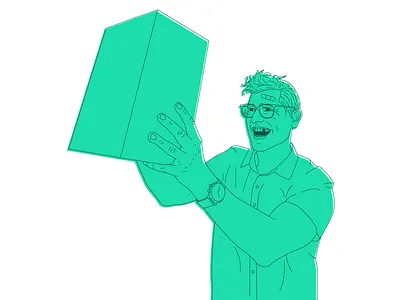 Prized Possession crazy illustration line man vector