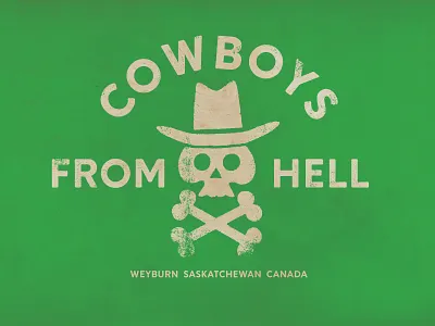 Cowboys From Hell brand cowboy design flatland hat icon identity illustration logo rural saskatchewan skull