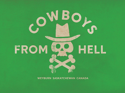 Cowboys From Hell brand cowboy design flatland hat icon identity illustration logo rural saskatchewan skull