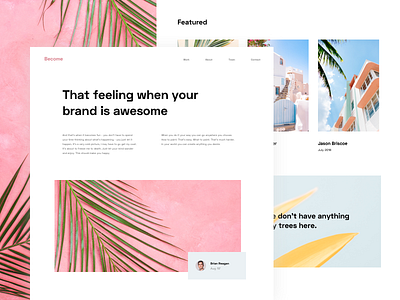 Become Concept brand concept design lander offset pastel ui ux web