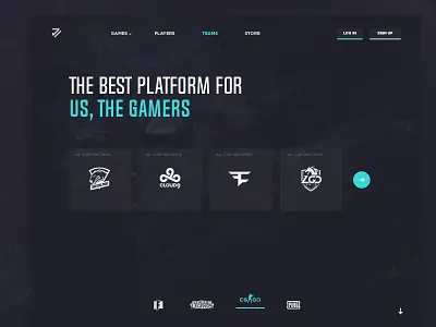 UI Gaming Platform dark design flat games gaming illustrator photoshop platform shadows teams theme ui web