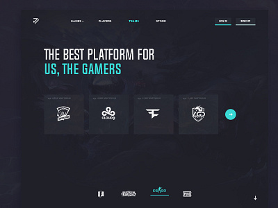 UI Gaming Platform dark design flat games gaming illustrator photoshop platform shadows teams theme ui web