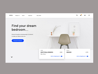 Ikea concept design header landing page ui ux web design