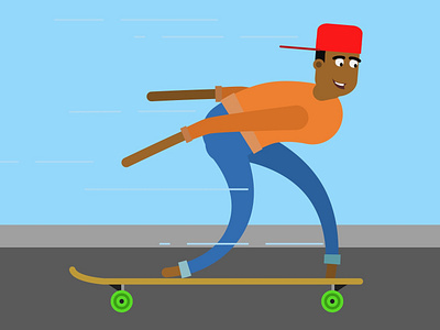 Longboarding - Tuck aftereffects animation character design flat design illustration km longboard motion graphics rubberhose vector