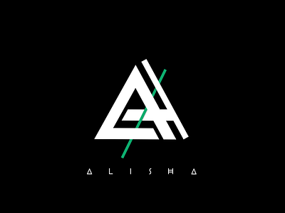 A H Logo black black white branding design flat green logo