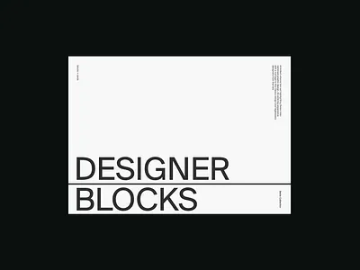 Designer Blocks clean design graphic graphic design grid layout minimal print swiss type typography