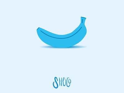 Banana blue digital diseño frutas ilustracion ilustrador pluma vector