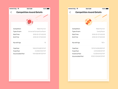UI-Competition Award Details app award badge candy color competitive fist icon ui