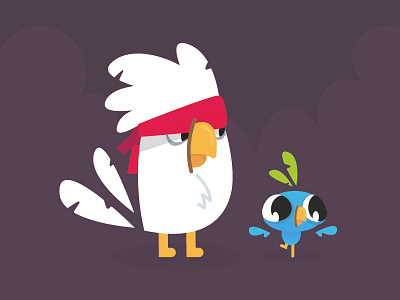 Caco & Blu bird character character concept character creation flat gameart gamedev