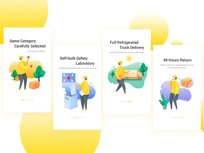 引导页 app design fresh fruits illustration ui
