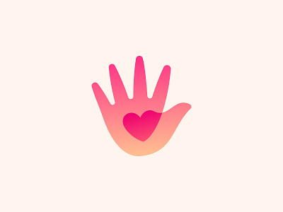 Hand / Heart hand heart icon kids logo love mark symbol