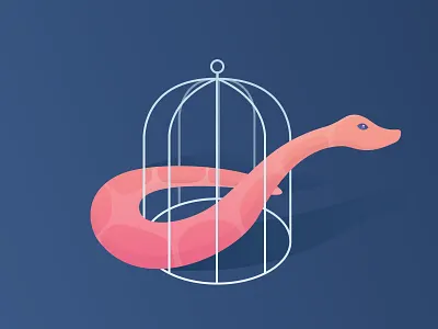 Python bird birdcage cage datacamp gradient isometric pet python snake