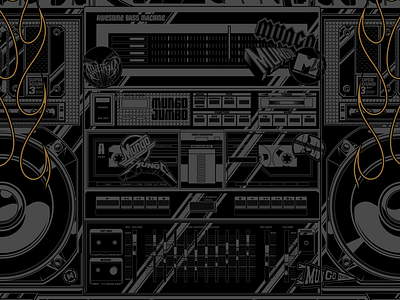 Boom box boom box branding illustration mungo vector