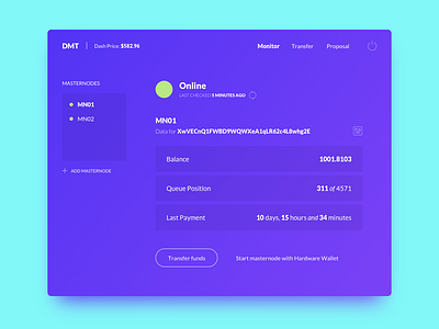 DMT Dashboard appdesign crypto dashboard interface ui