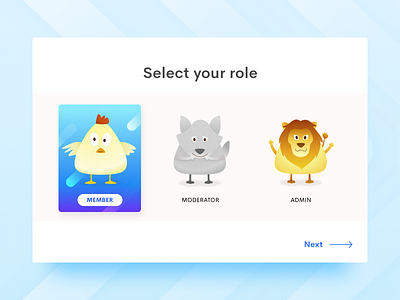 Daily Ui 64 | Select User Type challenge chicken daily ui illustration lion select ui user type wolf