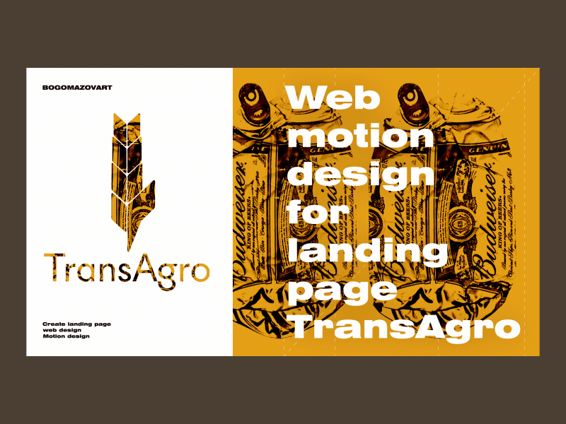 Cover video presentation for Landing Page after effects animation beer bogomazovart cover design landing design landing page logo malt motion presentation site uiux web webdesign website