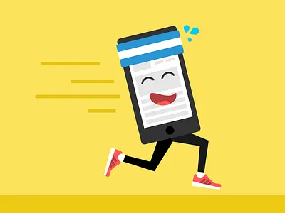 Running Phone illustration phone running speed sweat