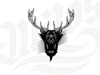 Dribbble Deer animal black branding deer design drawing illustration illustrator vector