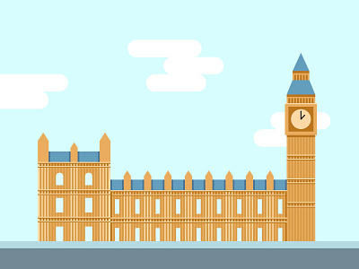 Houses of Parliament building illustration vector