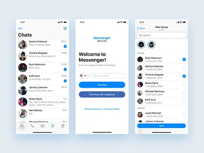 Messenger iOS UI Kit app clean design ios messenger messenger app ui ui kit user interface ux