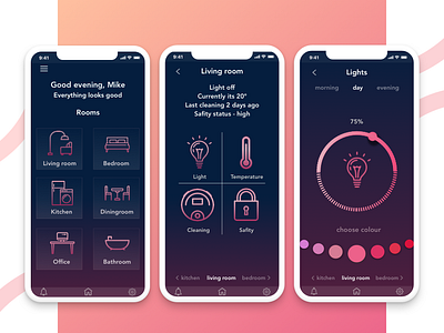 Smart Home app appdesign home lightapp remote control smartapp smarthome ui uiuxdesign