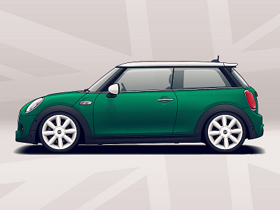 Mini Cooper S auto automotive car design illustration mini racing rims tuning vehicle wheels