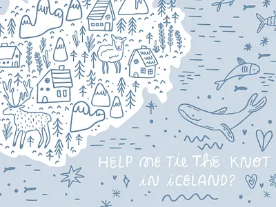 Land of fire & ice design handdrawn illustration vector