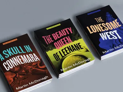 The Leenane Plays book book cover colorful logo design illustration melting theatre warped