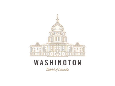 United States Capitol Washington, D.C. building capitol dc design emblem illustration line art logo usa washington