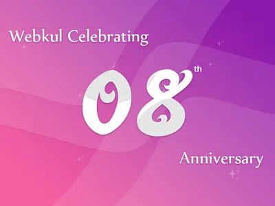 Webkul 8th Anniversary anniversary celebration design photoshop typograph