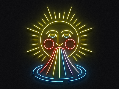 Sun Barf face glow neon rainbow sun tarot