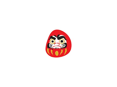 Daruma 2d doll flat illo illustration illustrator japanese minimal symbols vector