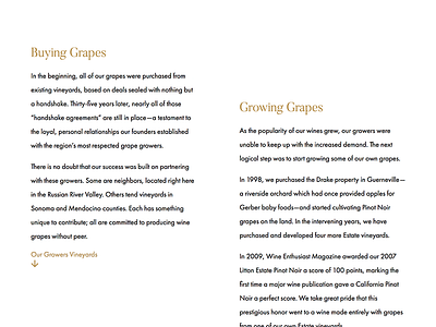 Vineyards – Buying & Growing Grapes typesetting typogaphy vineyard web wine winery