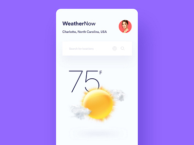 WeatherNow forcast ios iphone minimal modern search box simple sun sunny temperature ui ux ux design weather weather app weather forecast