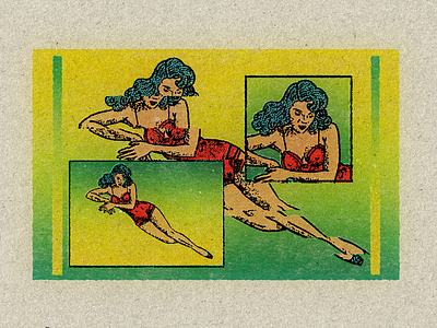 textures and gradients glitch gradient halftone illustration pinup texture