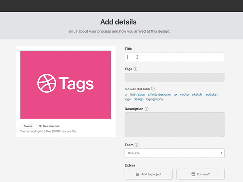 We improved tagging! design dribbble tagging ui