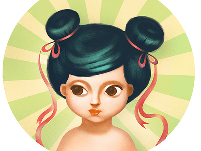girl art beauty charachter charachter design design doll girl hair illustration popart sweet