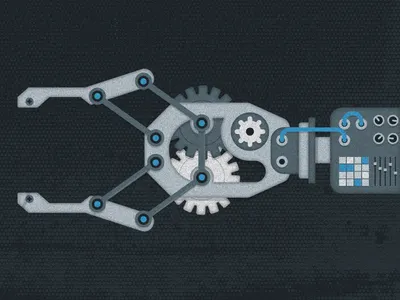 Robotic geometric illustration robot robotics vector