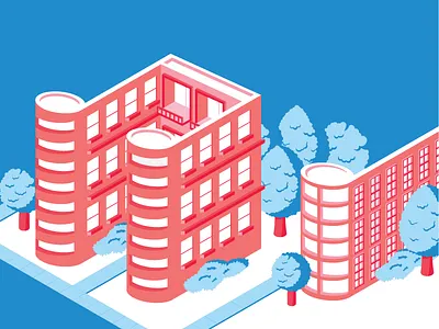 Music Buildings buildings geometric illustration isometric music vector