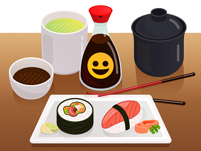 Sushi character design food illustration sushi vector