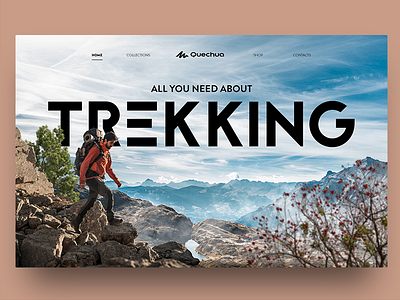 Trekking hiking travel trekking ui ux web interface