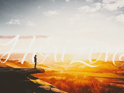 Horizon calligraphy horizon landscape lettering
