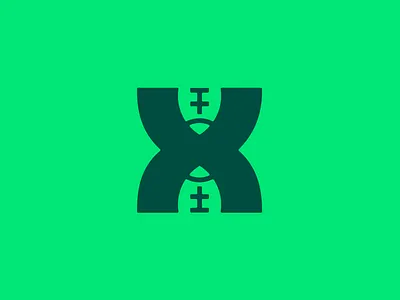 X + Sports branding logo logo challenge logo design monogram negative space rugby sport sports