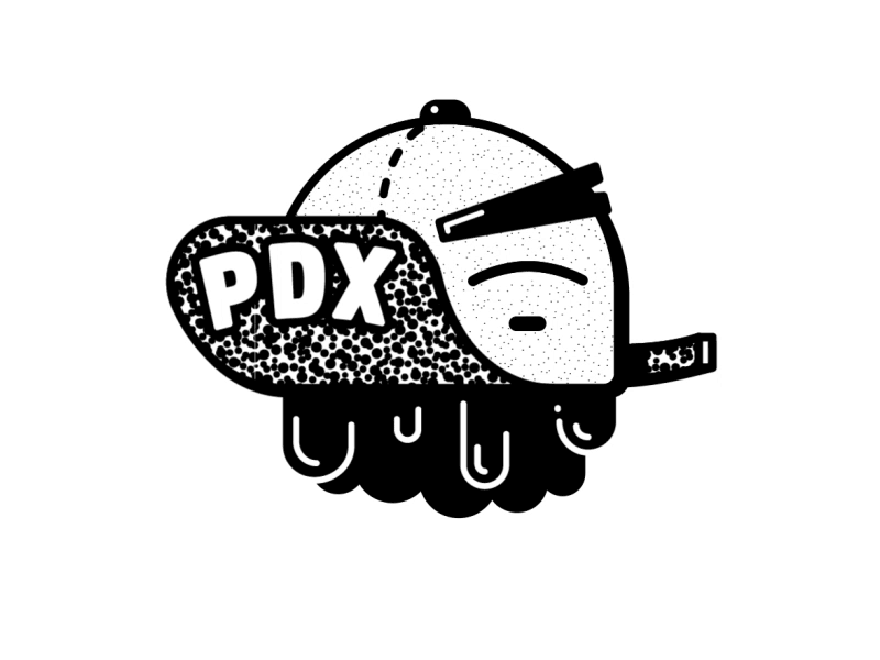 PDX Hat Animation after effects animation black white cartoon character animation character design drip illustration motion vector