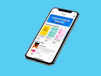 Mobile E-Book Concept app book book app browse color iphone iphonex minimal mobile modern read sketch ui