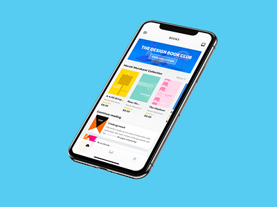 Mobile E-Book Concept app book book app browse color iphone iphonex minimal mobile modern read sketch ui