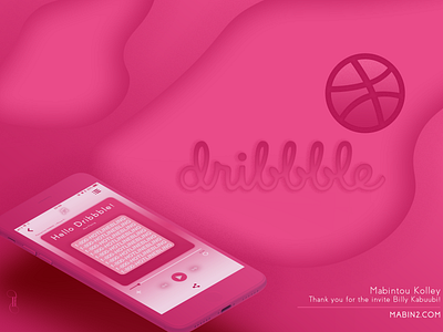 Hello Dribble! basketball debut design first shot hello dribbble illustration ios iphone pink ui ux web